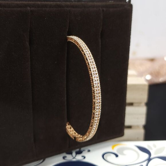 Authentic New Roberto Coin Diamond Symphony Princess Bangle In 18kt Rose Gold - Picture 8 of 16